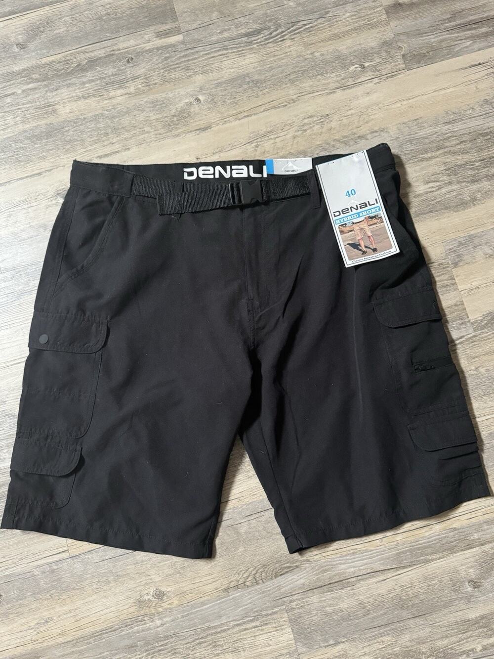 NWT Denali Shorts Adult Size 40 Chino Shorts Golf Quick Dry Hybrid Short BLACK